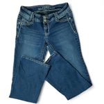 WallFlower Women's Denim Jeans Size 5 Flare Low‎ Rise Embellished Pockets Blue Photo 0