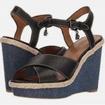 Coach  Women's‎ Eaton Black Wedge Sandal Sz 9 Photo 0