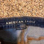 American Eagle Hi Rise Jegging Crop Jean Distressed Ripped Button Fly Women Sz 8 Blue Photo 1