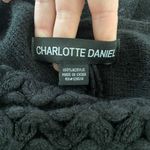 Charlotte Daniel Black Knit Pearl Beaded Knitted Shawl Poncho Top Sweater OS Size undefined Photo 6