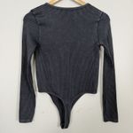 Forever 21  Bodysuit Women M/L Grey Ribbed Minimalist Basic Streetwear Grunge Photo 4