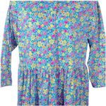 Hanna Andersson Vintage 90s Floral Midi Peasant Dress XL – Made in USA Blue Photo 2