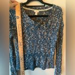 Hinge  angora wool blend blue crochet sweater size XS Photo 6