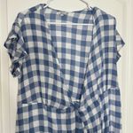Rails  Brigitte Gingham Ruffle Dress Size Small Blue White Checkered Wrap Photo 4