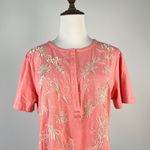 Johnny Was NWOT  Embroidered Pink Cotton Short Sleeves T-shirt Size S Photo 2