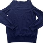 Boston Proper Sweater Womens Medium Blue Cold Shoulder Knit Pullover Photo 1