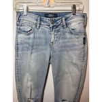 Silver Jeans  Co Women's Size 27x25 Aiko Slim Cropped Jeans Distressed Photo 2