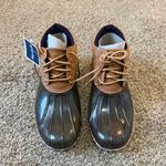 Tommy Hilfiger Duck Ankle Boots Snow Winter Blue & Tan Women's Size 9 US Photo 1