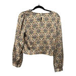 Milk & Honey Long Sleeve Cropped Blouse 70s Style Zipper Side Size M Floral Size M Photo 1