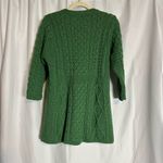 Kilronan Knitwear 100% Merino Wool, Kelly green, cable knit, 3 buttons, Sz S Green Photo 4