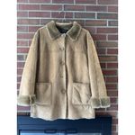 FUDA Women's Faux Suede Fur Plush Coat Jacket Size L Retro Y2K Brown Size L Photo 2