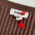 Garage  Brown and Tan Long Sleeve Ribbed button up crop top size S Photo 1