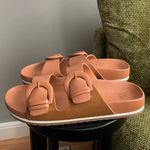 Time & Tru Cognac Brown Slides Women’s Size 9 Sandals Photo 1