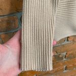 Kirundo Cut Out Sweater Womens Large Beige Ribbed Knit Pullover Long Sleeve Top Tan Photo 2