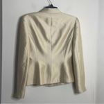 Ann Taylor  100% silk tan color blazer jacket minimal quiet luxury career Photo 4