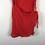 Lulus NEW Sunny Oasis Mini Dress XL Coral Red Ruffled Faux-Wrap Sleeveless Photo 8