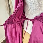 JC Penny Vintage Purple Berry Coquette Whimsygoth Satin Ruffle Frilly Wrap Cardigan S Photo 5