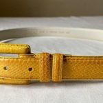 American Vintage 80s Vintage Yellow Genuine Snake Skin Leather Belt Square Buckle Large Photo 1