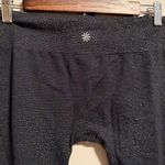 Athleta Shimmer Stripe Tight Leggings Black Silver- Size Medium Photo 4