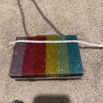 ZARA  Rainbow Glitter Metallic Clutch Shoulder Bag Handbag Purse Chain Photo 4