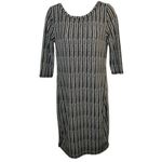 Philosophy  Abstract V-Back Bodycon Midi Dress Black Modal White M Photo 2