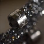 Swavorski Swarovski Stamped Silver/Black Crystal Dust Wrap Bangle Bracelet Photo 4