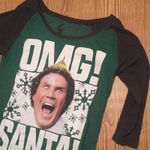 Elf Green Baseball shirt Buddy the Elf Christmas Size L Photo 0