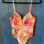 For Love & Lemons Floral Peony Bodysuit with Spaghetti Straps | Size Small Photo 0