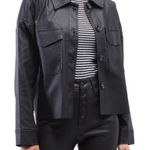 OAT New York BRAND NEW coated faux leather jacket SIZE X SMALL Black Photo 0
