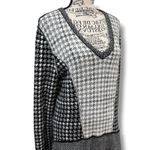 BCBGMAXAZRIA Monaco Size L Black White Houndstooth Sweater Dress Academia Photo 2