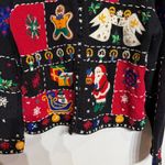 Designers Originals Studio Black Christmas Vintage Cardigan Sz L Size L Photo 3