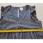 Knox Rose Womens Gray Eyelet Dress V Neck Flutter Sleeve Lined Sz L Photo 9