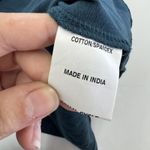 Eshakti Dress Womens 2 Blue Long Sleeve Midi Ruched Bodice Flare Cotton Spandex Photo 3