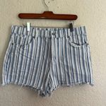 Loft Made And Loved Denim Shorts 31/12 Blue White Striped Denim Cut Off Shorts Photo 6