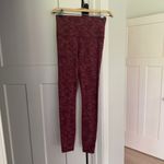 Athleta Elation Textured Tight Frosted Floral Cranberry High Rise Leggings Photo 1