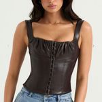 House Of CB  Dark Brown James vegan Leather corset top size medium Photo 0