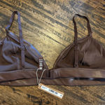 SKIMS NWT  3X Sz 22-24 Faux Leather Fits Everybody Triangle Bralette Brown Photo 0