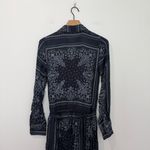 Madewell Relaxed Long-Sleeve Tiered Midi Dress in Bandana Dark Navy NWT XS Photo 4