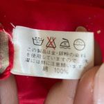 Kenzo Womens 100% Silk Tie Neck Hair Fashion Scarf Bright Red Gold Accent Square Photo 3