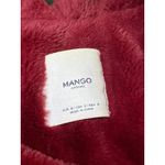Mango MNG Women's Blue Hooded Fleece Lined Tie Waist Parka Long Jacket Size M Photo 3