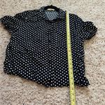 Love Note Love Notes Black Polka Dot Crop Top Short Sleeve Button Down Shirt Women's Med Photo 4