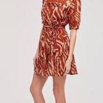 Anthropologie NWT Sam Edleman Tiffany Zebra Stripe Puff SleeveGodet Mini Dress M Photo 3