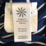 Athleta MT Ember Blue White Striped Midi Racerback Dress M Ruched Sides Stretch Photo 8