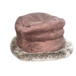 Daniele Meucci Bucket Hat Cap Faux Fur Made in Florence Italy OS Holiday Brown Photo 3