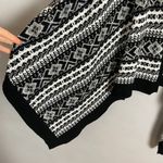 Carolyn Taylor  Cardigan Sweater Open Front Waterfall Black‎ White Women Sz Large Photo 13