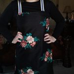 ZARA  embroidery flowers black mesh dress size S Photo 2