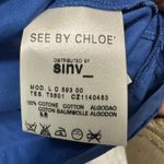 See By Chloe See by Chloe Womens Blue Ruffle Tie Neck Blouse Top Size 8 Boho Parisian Resort Photo 4