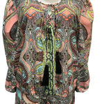 Bisou Bisou  Paisley Boho Romper size XL Photo 4