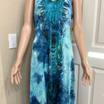 One World  colorful blue dress size L Photo 0