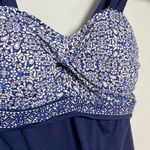 Lands' End  Swim Dress Underwire Blue White Modest Coastal Grandma  Beach Size 6D Photo 2